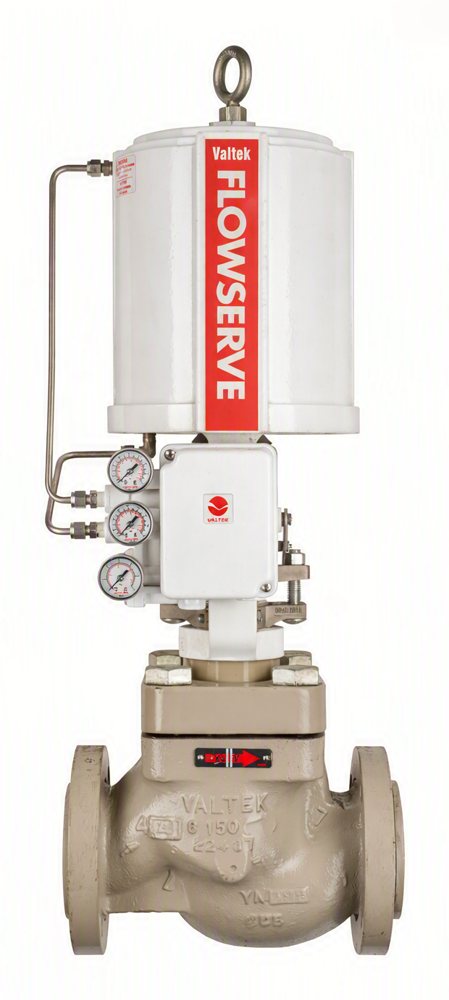 Globe control valve with a piston actuator