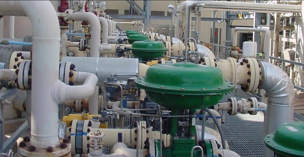 Control valves on site