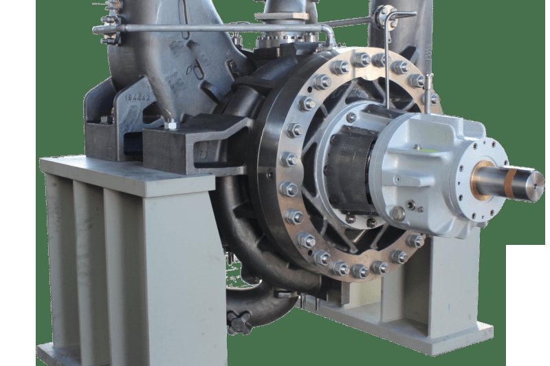 Between-bearings pump on a baseplate