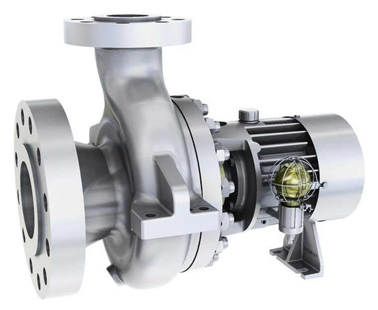 End-suction pump on a support