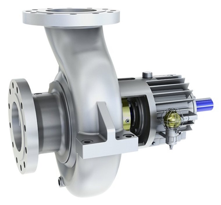 End-suction pump with explosion-proof motor