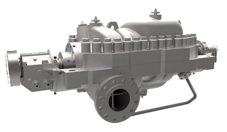 Multistage, axially split pump
