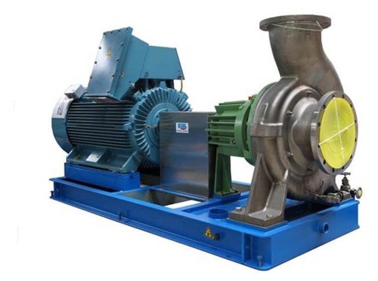 Pump unit with motor on baseplate