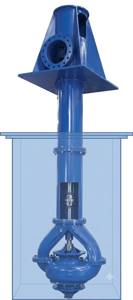 Wet-pit pump shown installed